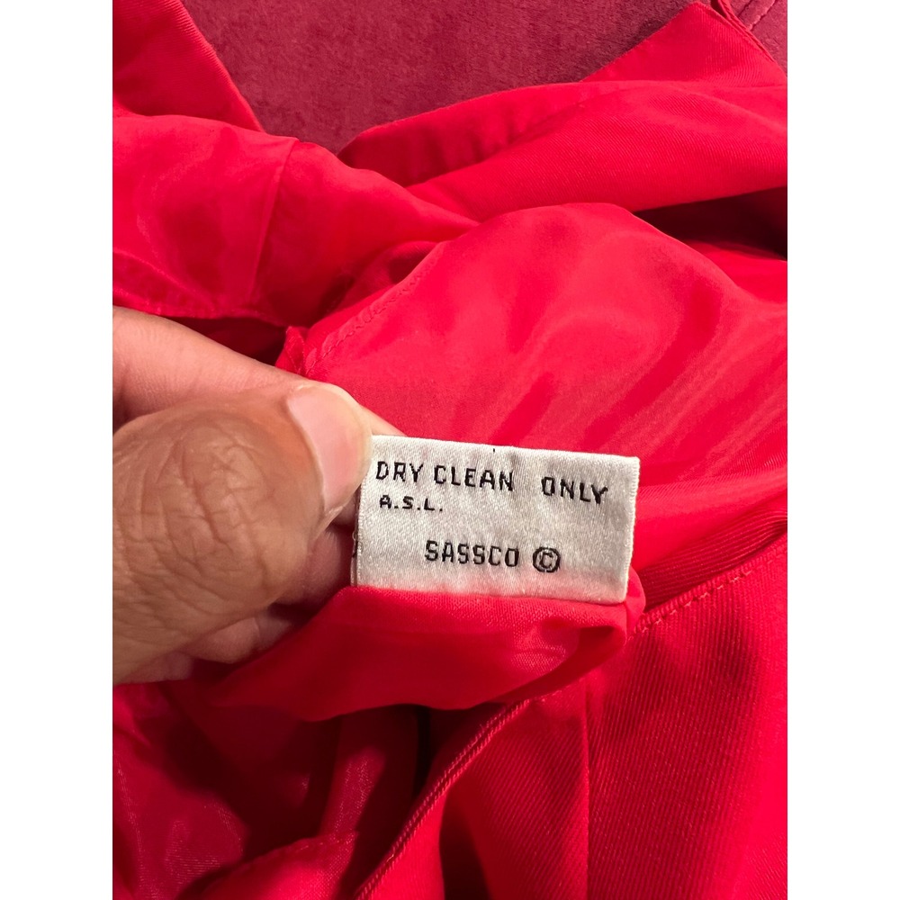 Vintage Kasper ASL Blazer Dress Womens SZ 10 Red Double Breasted Gold Buttons - Picture 15 of 15